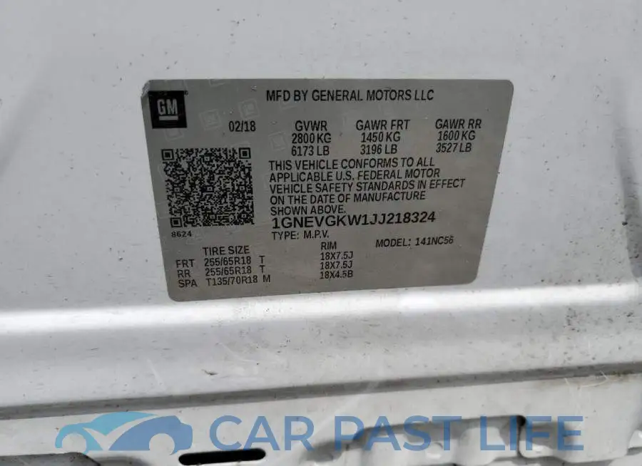 1GNEVGKW1JJ218324# 13