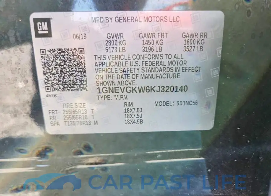 1GNEVGKW6KJ320140# 13