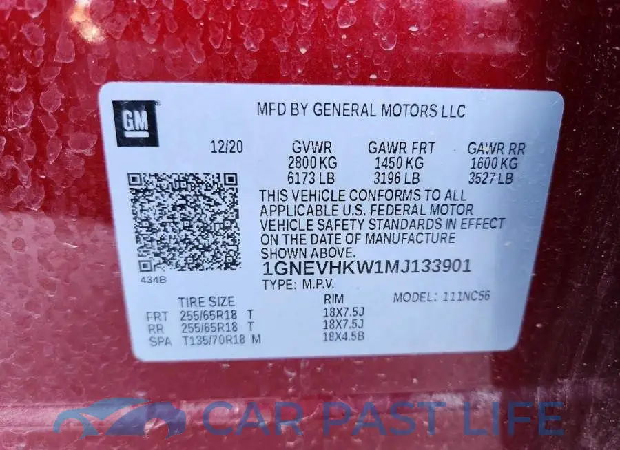 1GNEVHKW1MJ133901# 13