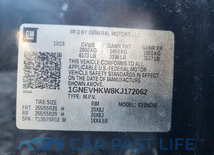 1GNEVHKW8KJ172062# 14