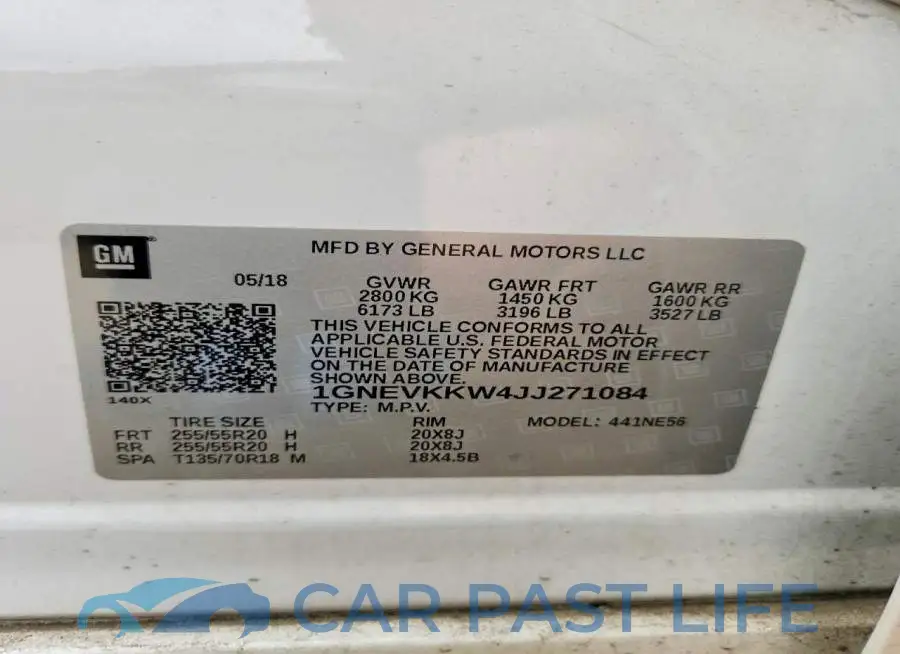 1GNEVKKW4JJ271084# 13