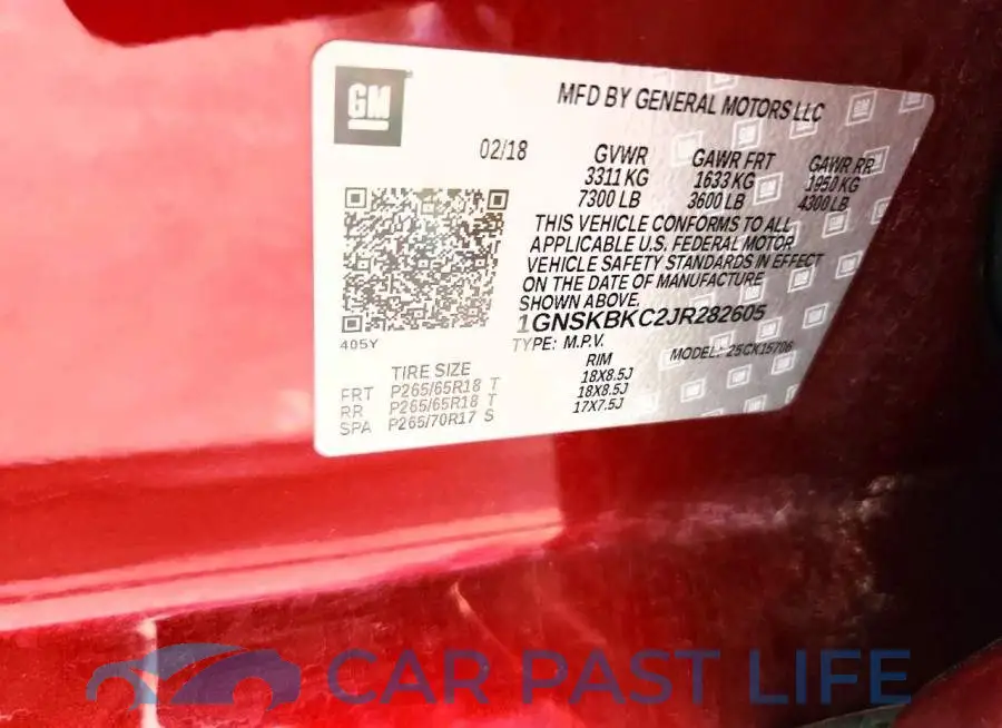 1GNSKBKC2JR282605# 13