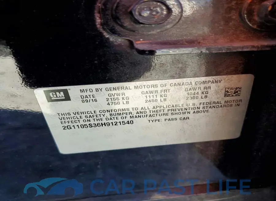 2G1105S36H9121540# 12