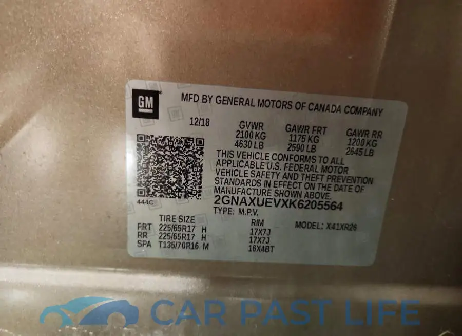 2GNAXUEVXK6205564# 12
