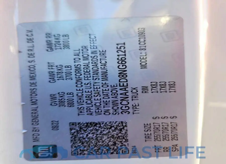 3GCNAAED8NG661251# 12