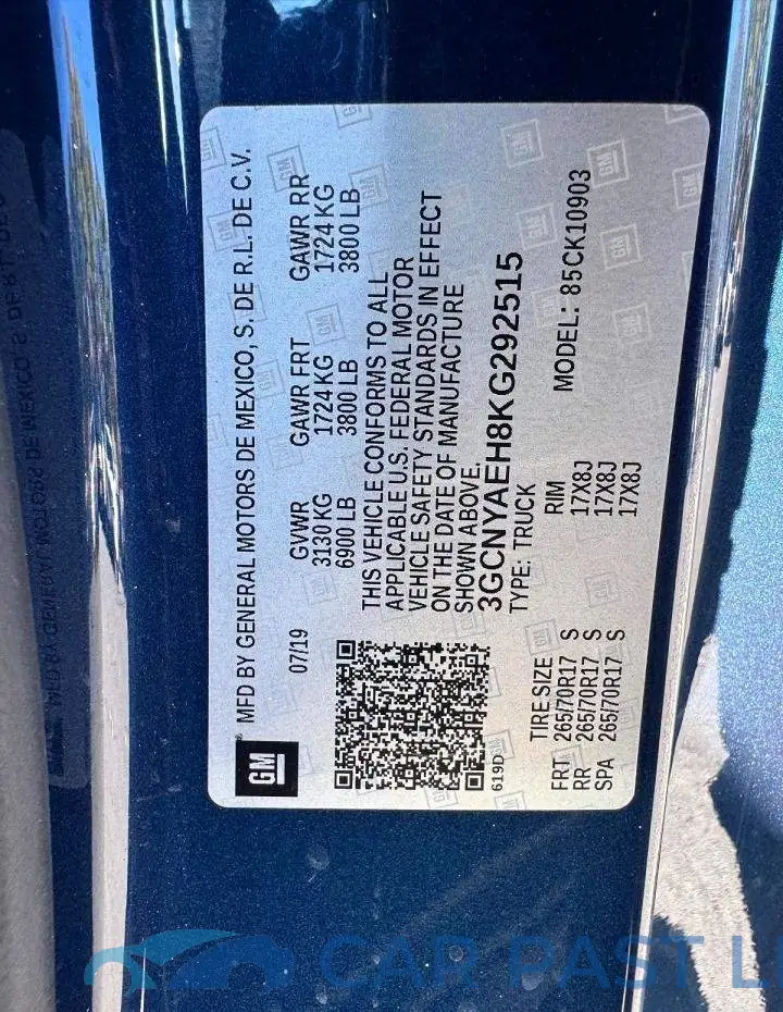 3GCNYAEH8KG292515# 11