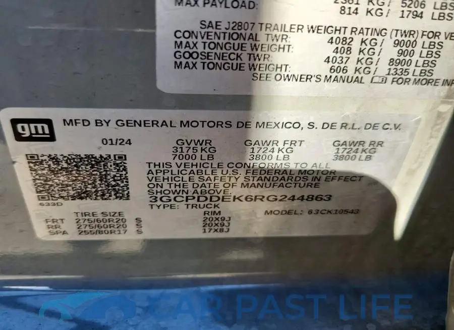 3GCPDDEK6RG244863# 12