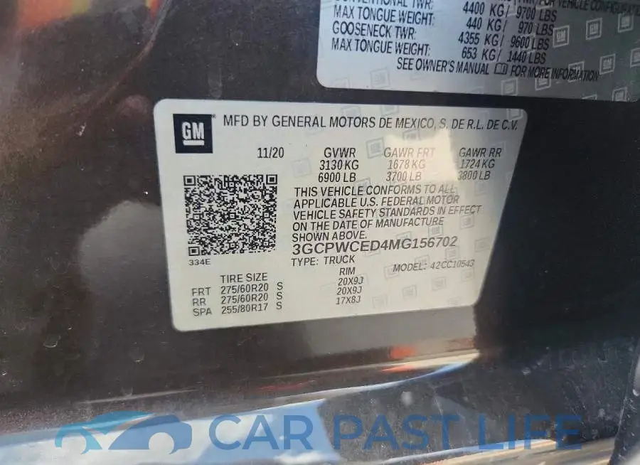 3GCPWCED4MG156702# 13