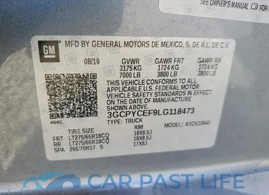3GCPYCEF9LG118473# 12