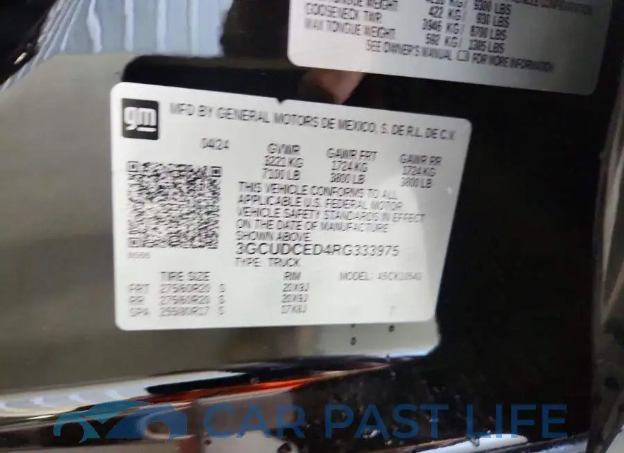 3GCUDCED4RG333975# 12