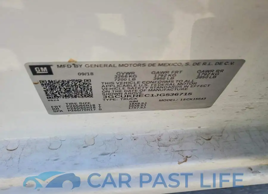 3GCUKREC1JG536715# 12
