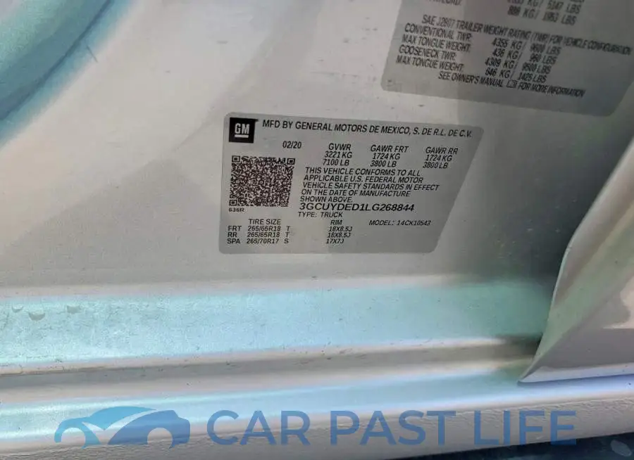 3GCUYDED1LG268844# 12