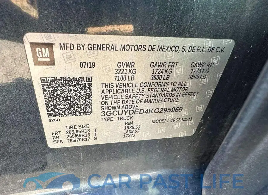 3GCUYDED4KG295969# 10
