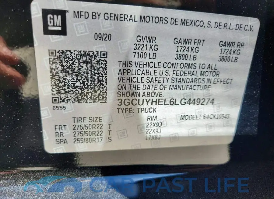 3GCUYHEL6LG449274# 12