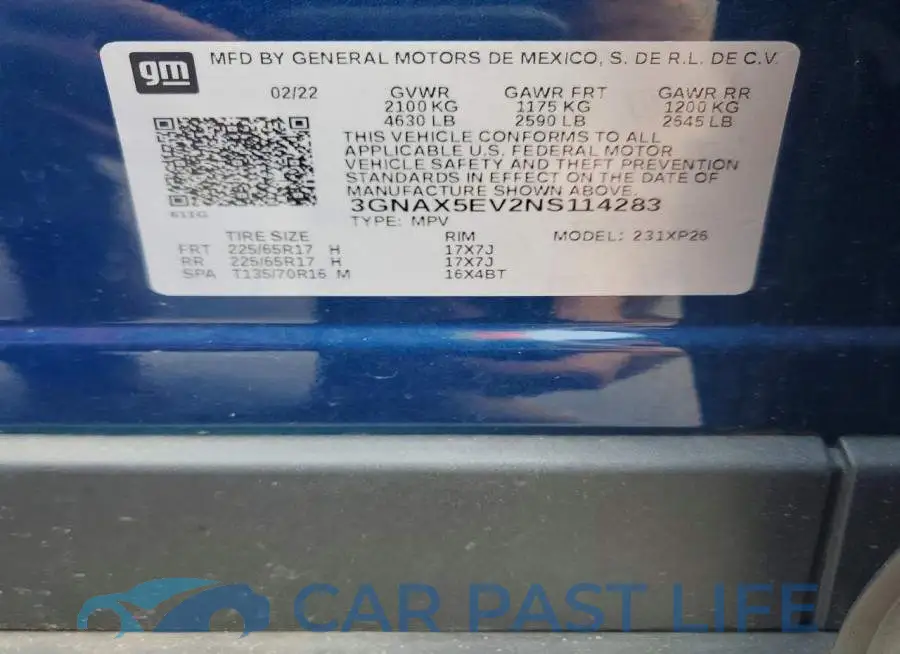 3GNAX5EV2NS114283# 13