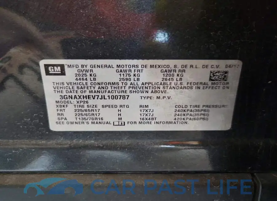 3GNAXHEV7JL100787# 13