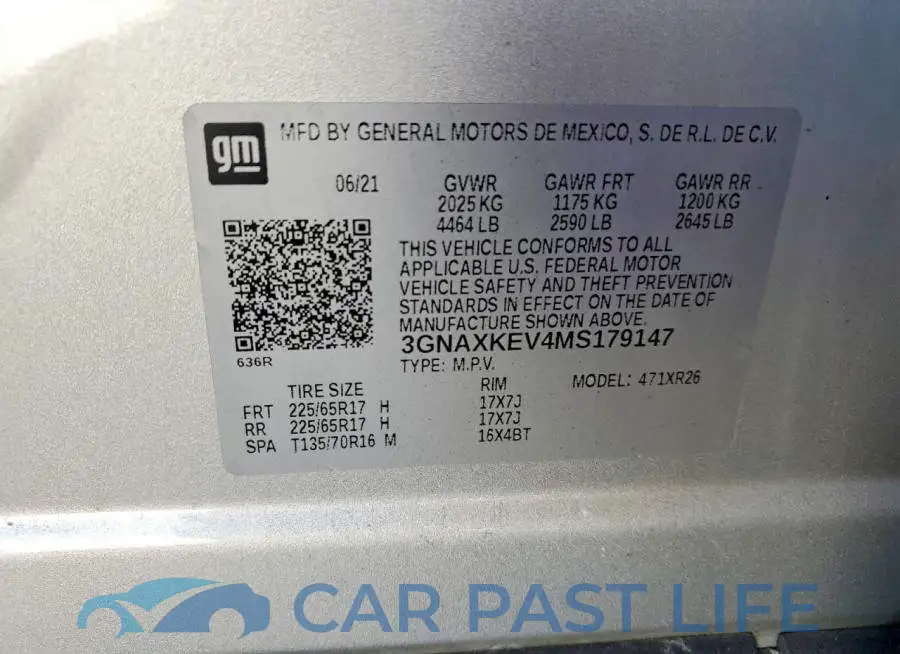 3GNAXKEV4MS179147# 13