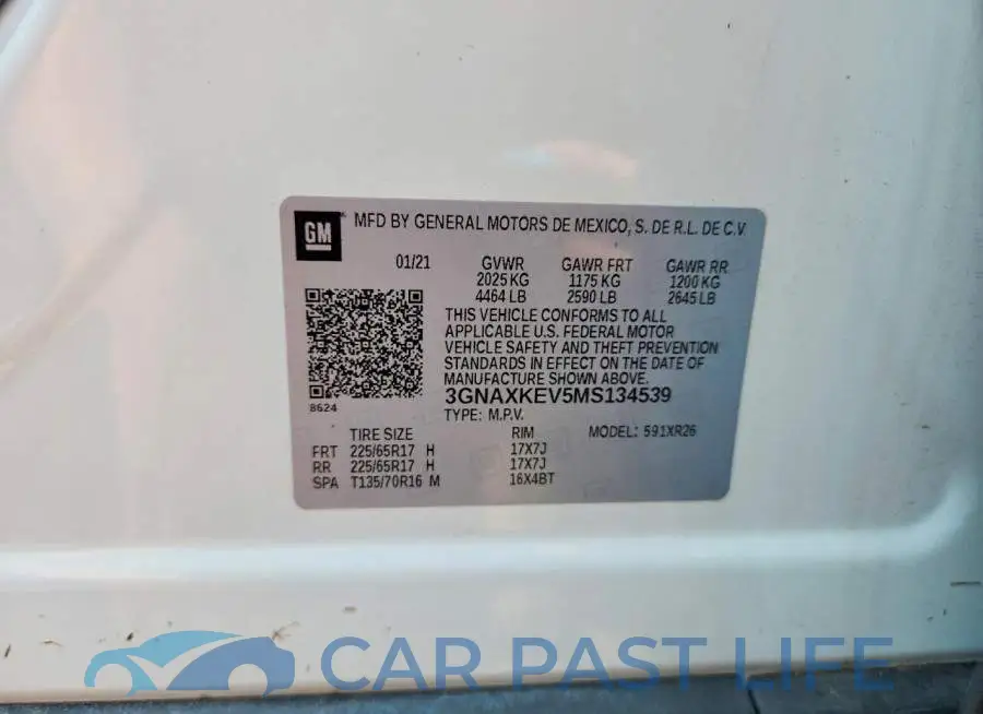 3GNAXKEV5MS134539# 13