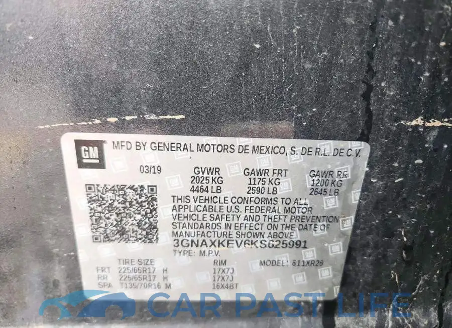 3GNAXKEV6KS625991# 12