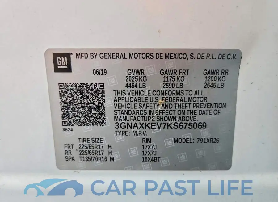 3GNAXKEV7KS675069# 13