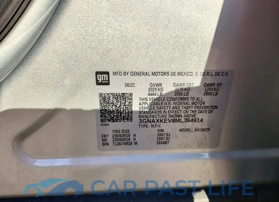 3GNAXKEV8ML394914# 13