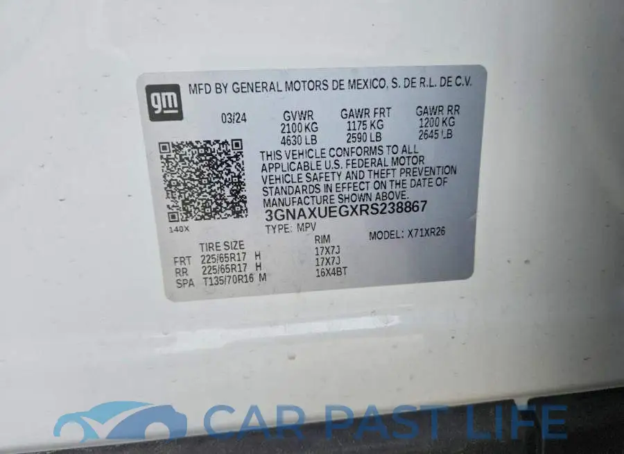 3GNAXUEGXRS238867# 13