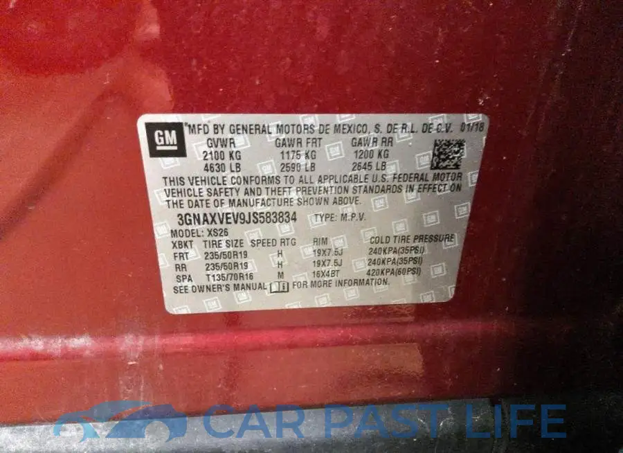 3GNAXVEV9JS583834# 13