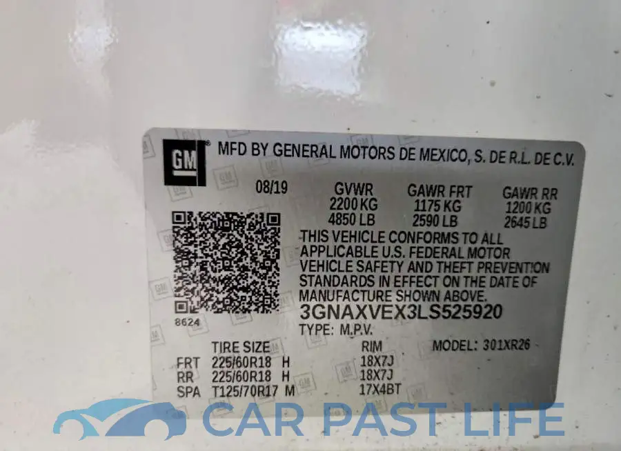 3GNAXVEX3LS525920# 13