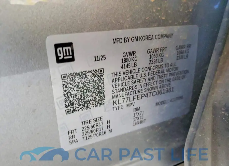 KL77LFEP4TC061981# 14