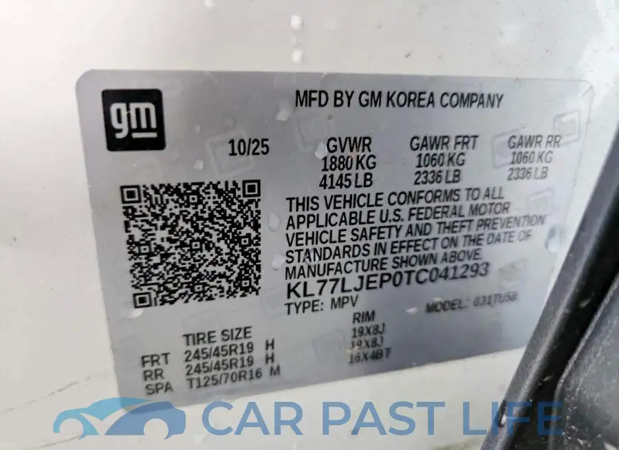 KL77LJEP0TC041293# 12