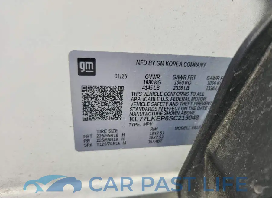 KL77LKEP6SC219048# 13