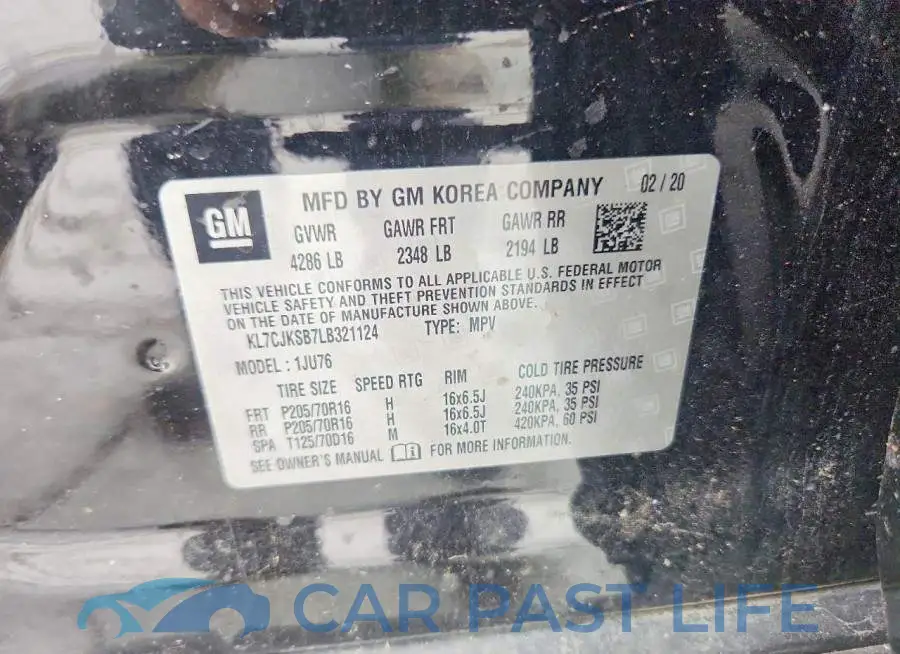 KL7CJKSB7LB321124# 13