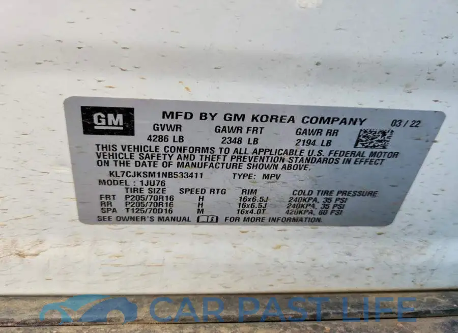 KL7CJKSM1NB533411# 13