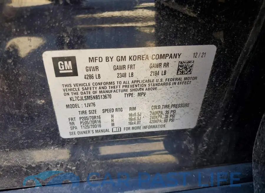 KL7CJLSM5NB513670# 13