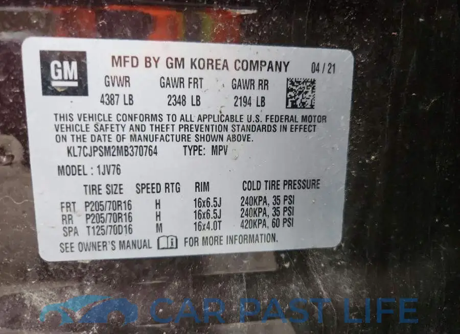 KL7CJPSM2MB370764# 14