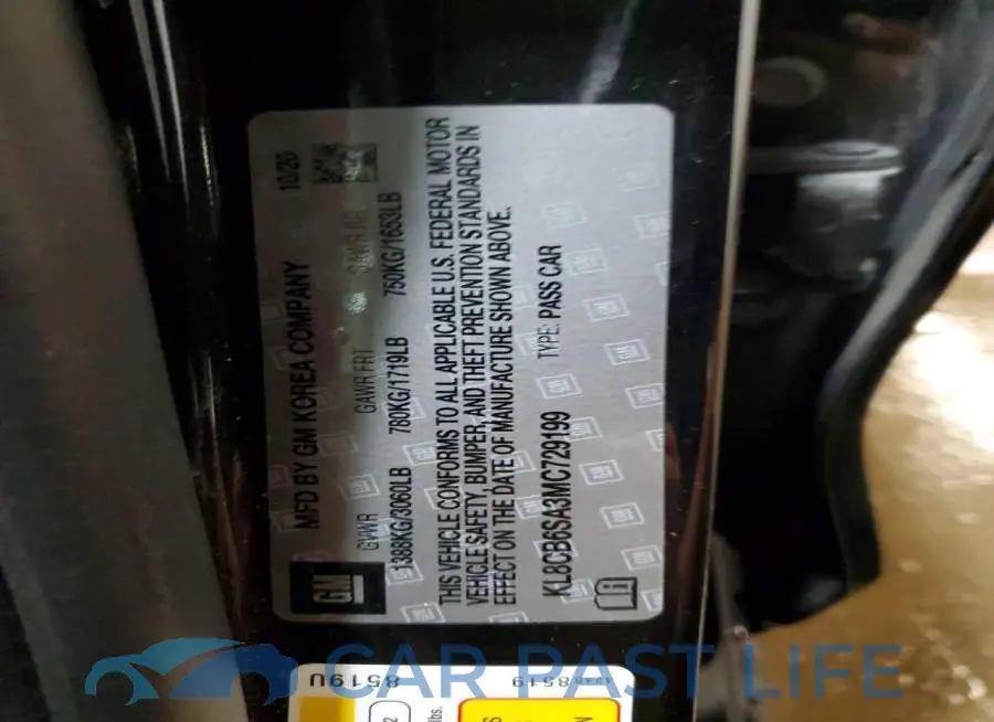 KL8CB6SA3MC729199# 12