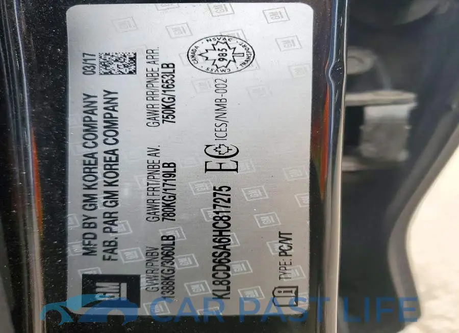 KL8CD6SA6HC817275# 13