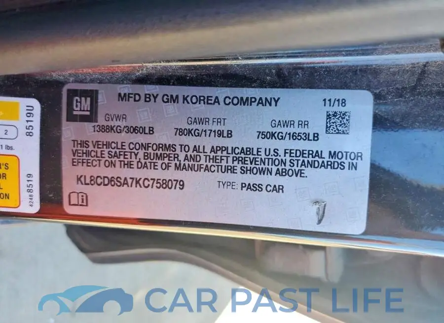 KL8CD6SA7KC758079# 12