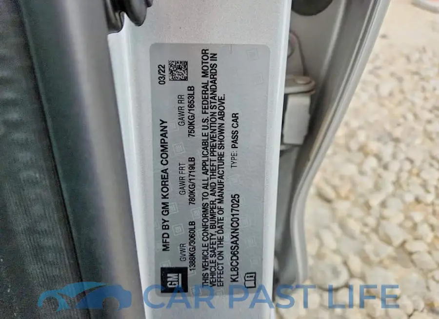 KL8CD6SAXNC017025# 12