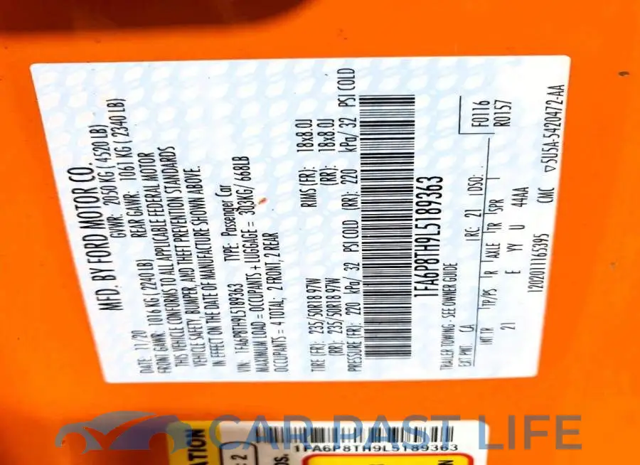 1FA6P8TH9L5189363# 12