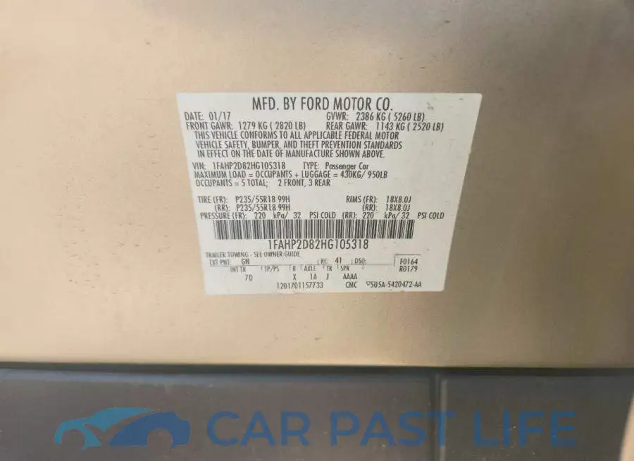 1FAHP2D82HG105318# 12