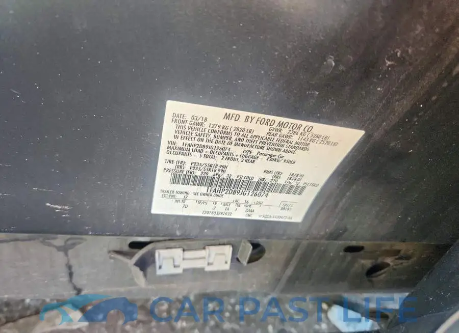 1FAHP2D89JG126074# 12