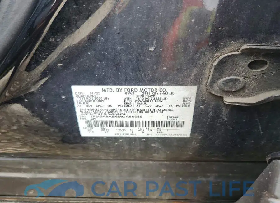 1FM5K8AB6MGA86650# 12