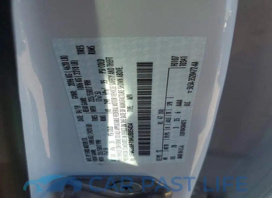 1FMCU0F75KUB85434# 13
