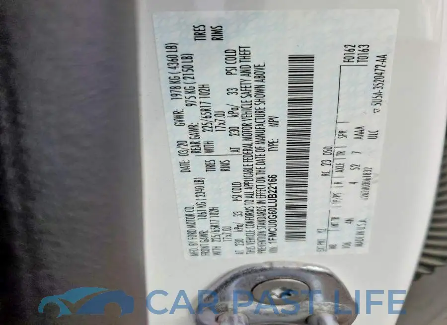1FMCU0G60LUB22166# 12