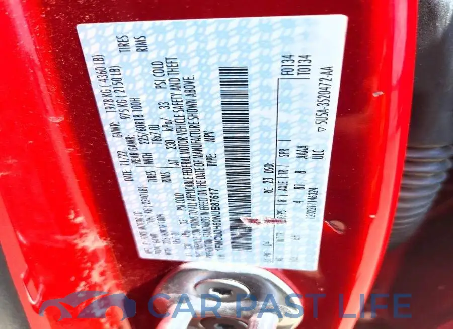 1FMCU0H60NUB87617# 12