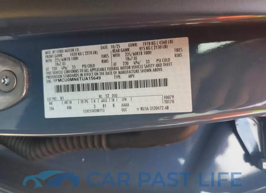 1FMCU0MN6TUA15649# 12