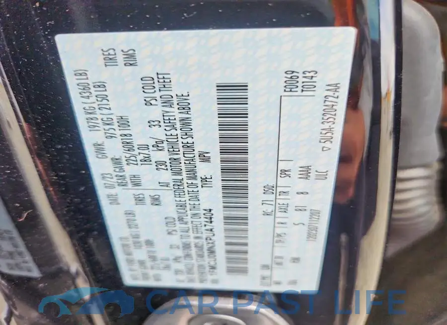 1FMCU0MNXPUA74404# 13