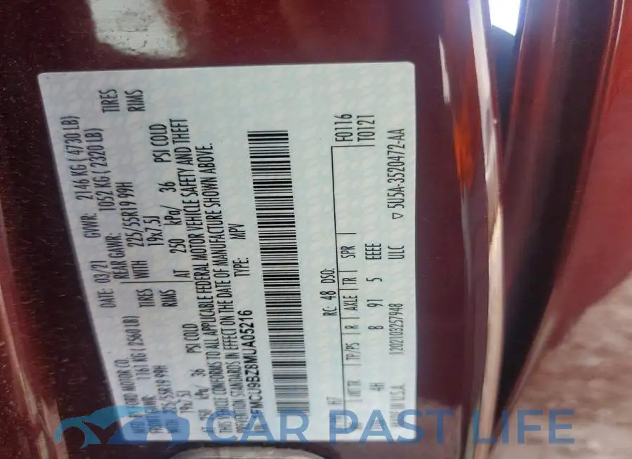 1FMCU9BZ8MUA05216# 13
