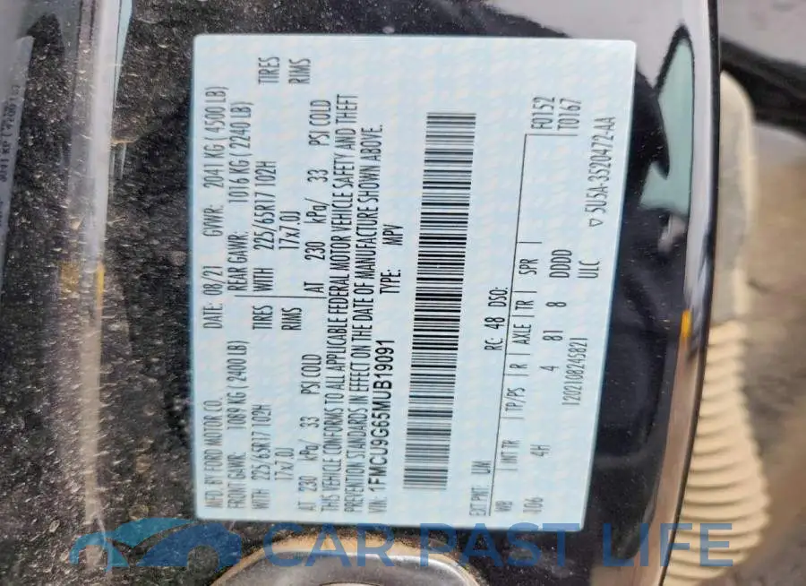 1FMCU9G65MUB19091# 13